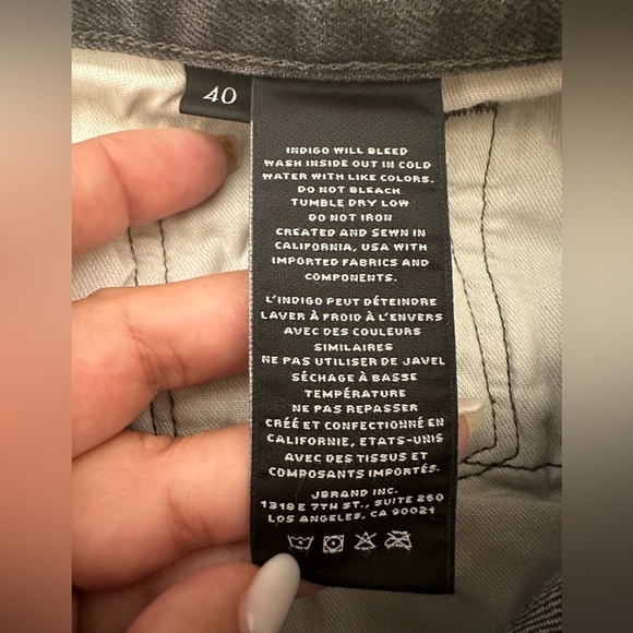 NWT J.Brand Grey Jeans Tyler Taper size 40 - Picture 8 of 8